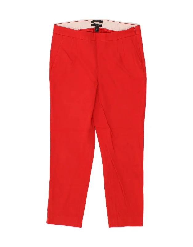 J. CREW Womens Martie Tapered Capri Trousers US 2 XS W28 Red Cotton Trousers Prom Sequined J. CREW Womens Martie Tapered Capri Trousers US 2 XS W28 Red Cotton Trousers Prom Sequined