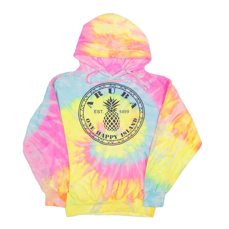 DESTINATIONS Aruba Tie Dye Hoodie Pink Pullover Womens S Bardot Neck Top