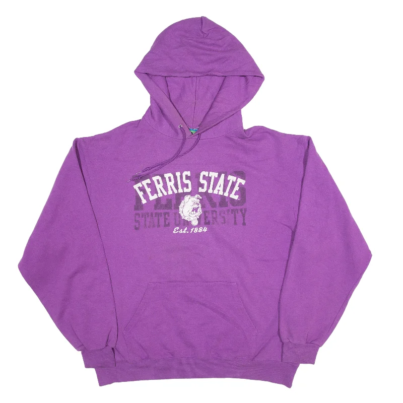 CHAMPION Ferris State University USA Hoodie Purple Pullover Womens L Chunky Knit Pullover