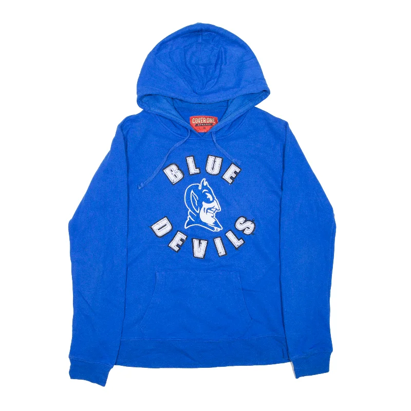 COVER ONE Blue Devils USA Hoodie Blue Pullover Womens M Lantern Sleeve Elegant