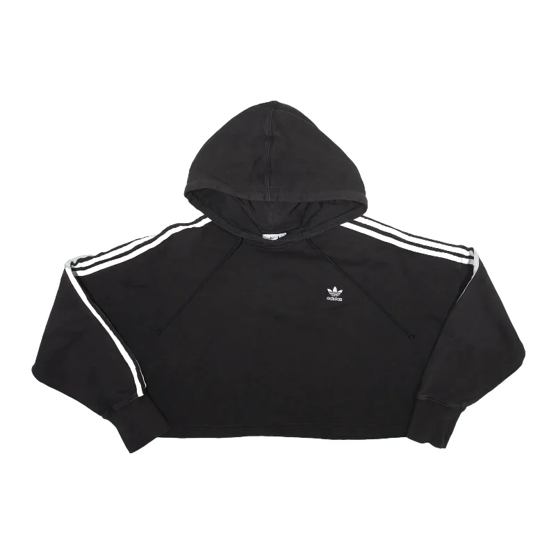 ADIDAS 2019 Cropped Hoodie Black Pullover Womens UK 8 Lantern Sleeve Elegant