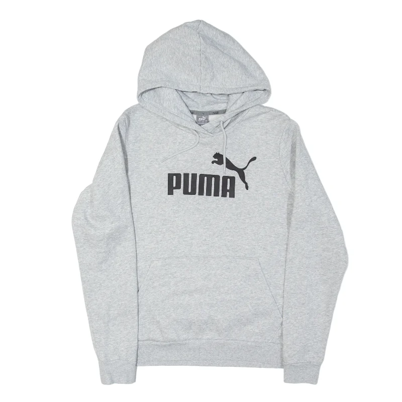 PUMA Hoodie Grey Pullover Womens UK 14 Fine Merino Wool