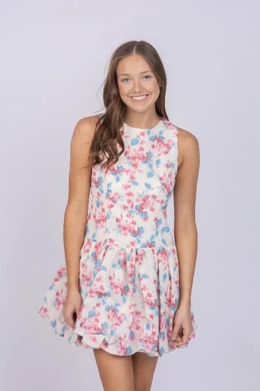 Shoshanna Raffaella Dress in Lapis/Blush Multi