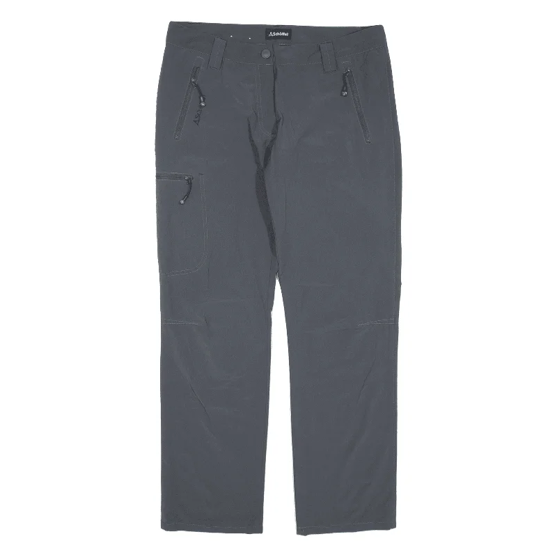 SCHOFFEL Trousers Grey Regular Straight Womens W31 L27 Trousers Low Rise Relaxed