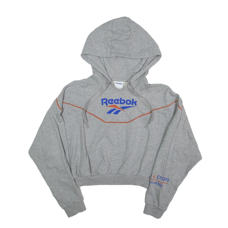 REEBOK Hoodie Grey Pullover Womens XS Kimono Neck Pullover
