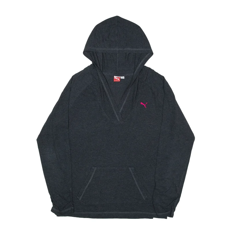 PUMA Hoodie Grey Pullover Womens UK 14 Crew Neck Wool