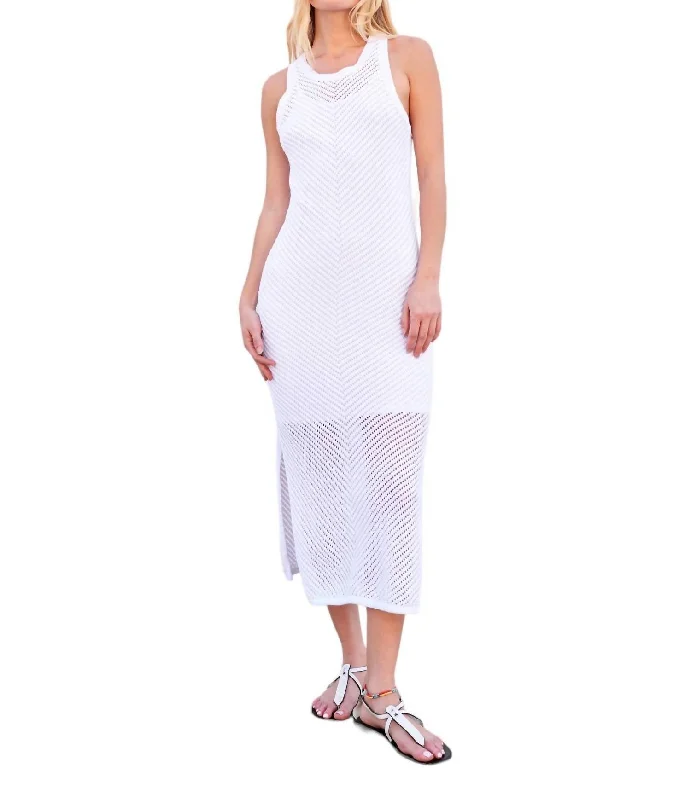 Racerback Dress In White