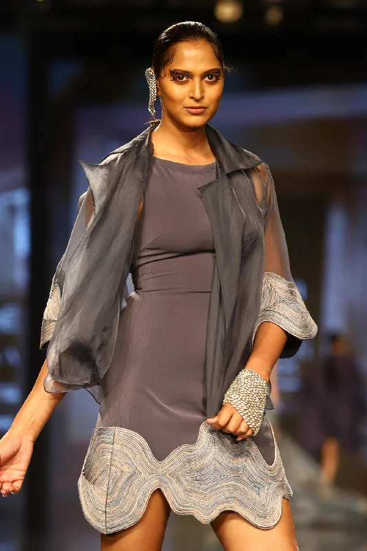 Organza Jacket with Cording Satin Fabric Silk Fabric Chiffon Fabric