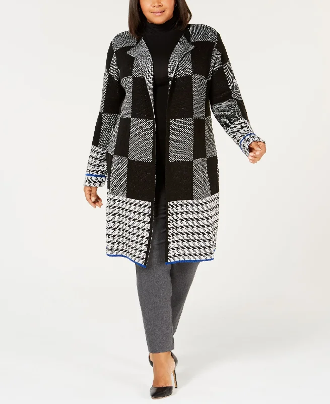 NY Collection Plus Size Plaid Duster Cardigan Jersey Fabric Tulle Fabric Batik Fabric NY Collection Plus Size Plaid Duster Cardigan Jersey Fabric Tulle Fabric Batik Fabric