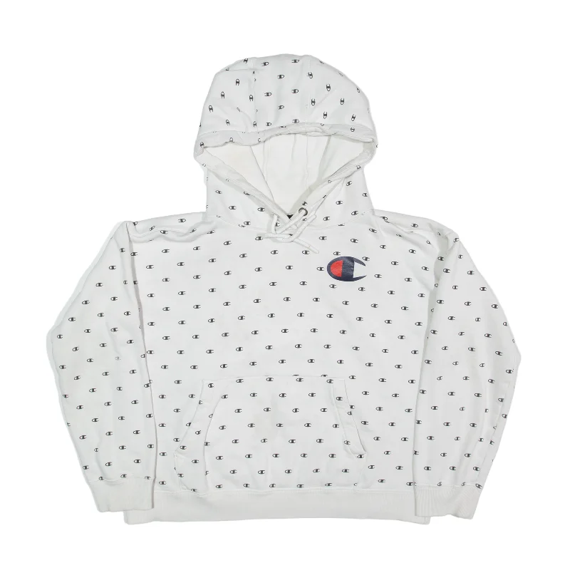 CHAMPION Hoodie White Pullover Womens M Wide Sleeve Pullover