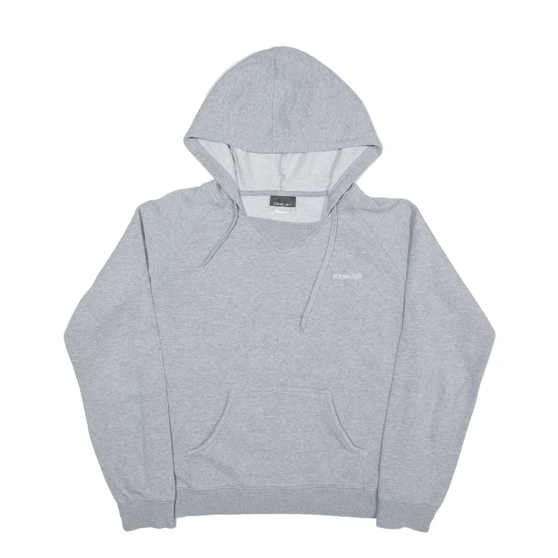 REEBOK Hoodie Grey Pullover Womens UK 12 Asymmetrical Neck Pullover