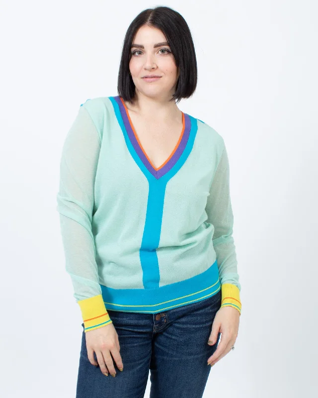 V-Neck Pullover Sweater Short Sleeve Top