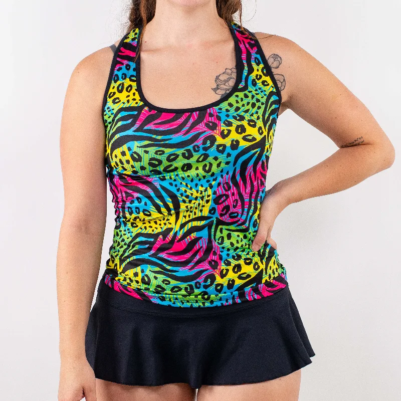 Savage Tank Neon Animal Print flirty tank top