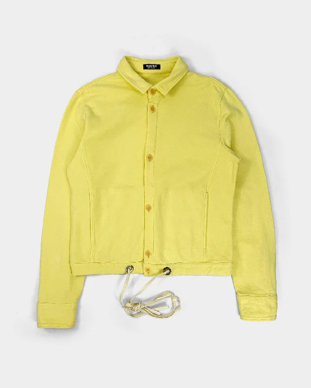 Dirk Bikkembergs Sport Yellow Cotton Jacket 2000's Oversized Jacket Tailored Jacket Straight Jacket