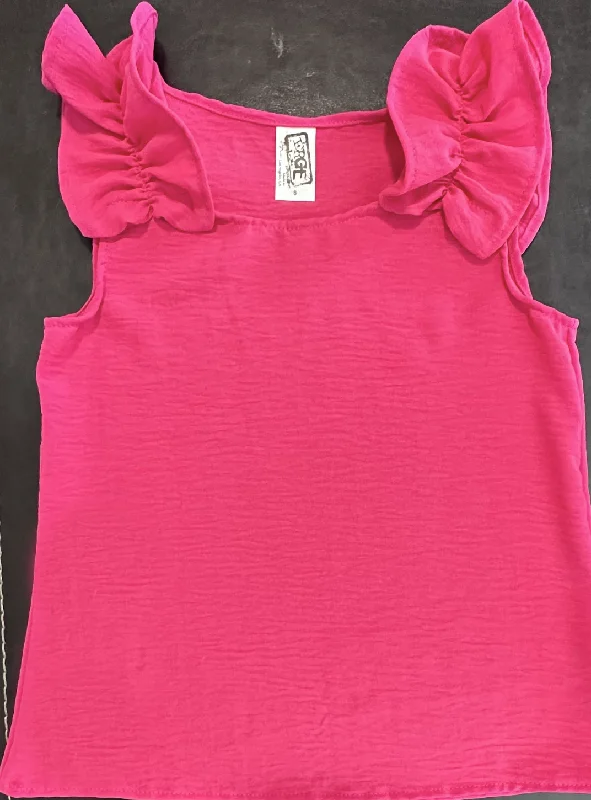 Linen Tank - Hot Pink strapless tank top