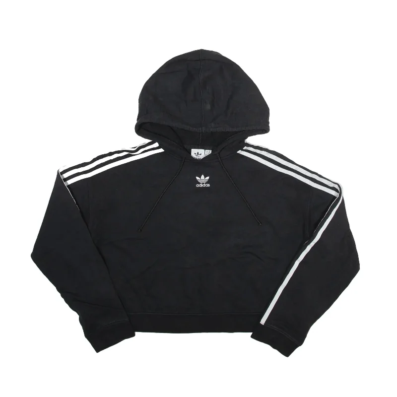 ADIDAS 2018 Cropped Hoodie Black Pullover Womens UK 6 Cashmere Luxurious Pullover
