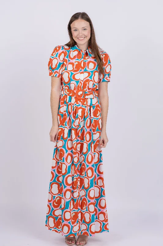 Diane Von Furstenberg Paddy Dress In Abstract Dot in Turquoise