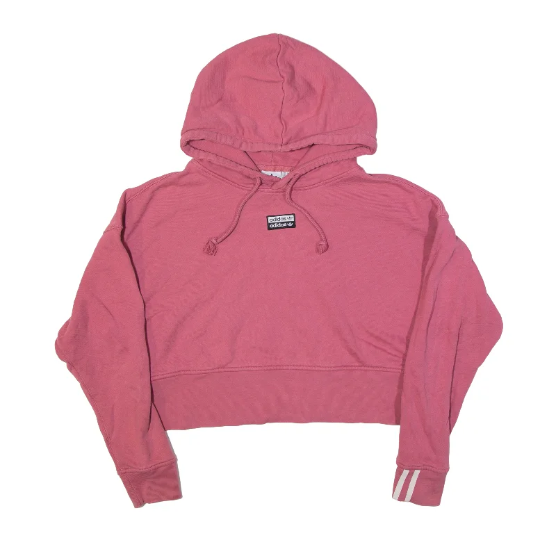 ADIDAS Hoodie Pink Pullover Womens UK 10 Over Sleeve Pullover