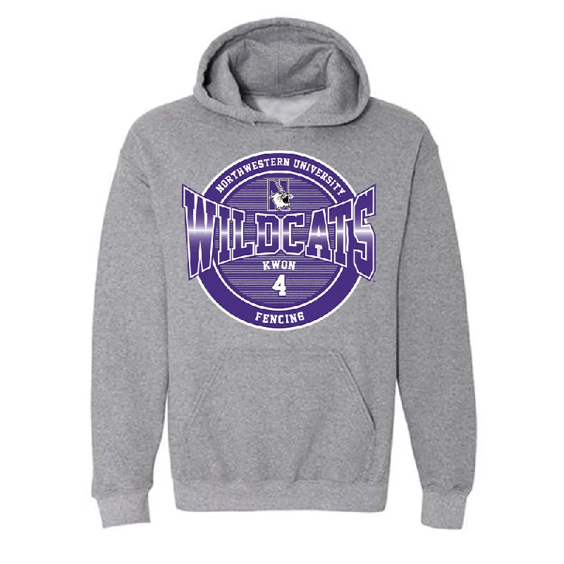 Northwestern - NCAA Women's Fencing : Athina Kwon - Classic Fashion Shersey Hooded Sweatshirt Hoodie with Cropped Fit Short Trendy Northwestern - NCAA Women's Fencing : Athina Kwon - Classic Fashion Shersey Hooded Sweatshirt Hoodie with Cropped Fit Short Trendy