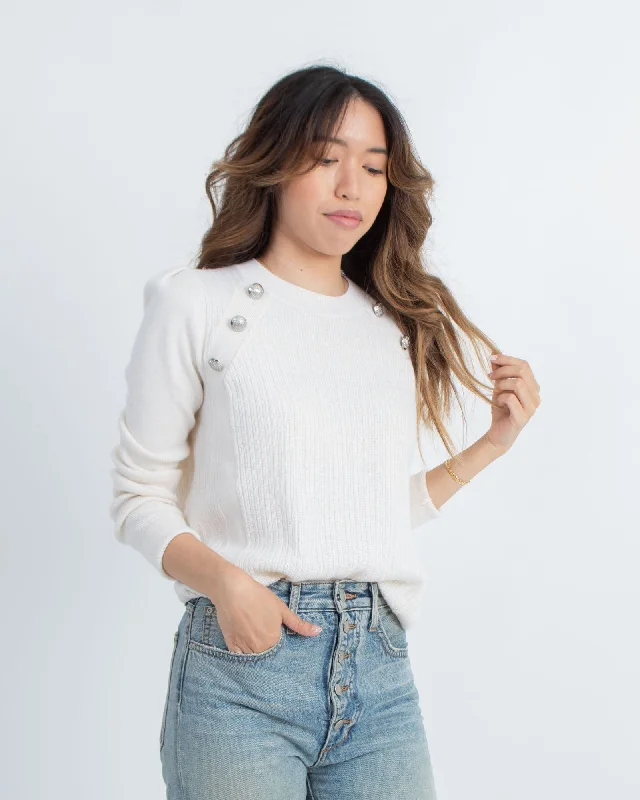 Wool Pullover Sweater Scalloped Neck Pullover