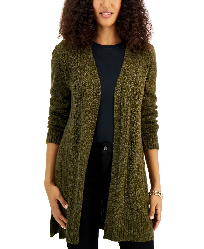 Karen Scott Open-Front Side-Slit Cardigan Hooded Cardigan Collared Cardigan Shawl Collar Karen Scott Open-Front Side-Slit Cardigan Hooded Cardigan Collared Cardigan Shawl Collar