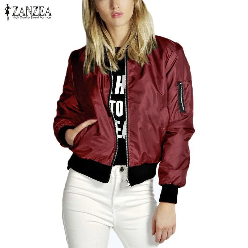 Brand Thin Jacket 2017 Spring Women Celeb Bomber Long Sleeve Coat Casual Stand Collar Slim Short Outerwear Plus Size Collared Jacket Crew Neck Jacket Turtle Neck Jacket Brand Thin Jacket 2017 Spring Women Celeb Bomber Long Sleeve Coat Casual Stand Collar Slim Short Outerwear Plus Size Collared Jacket Crew Neck Jacket Turtle Neck Jacket