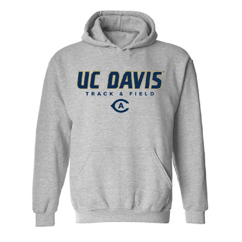 UC Davis - NCAA Women's Track & Field : Chinyere Egbuziem - Classic Shersey Hooded Sweatshirt Hoodie with Distressed Vintage Worn