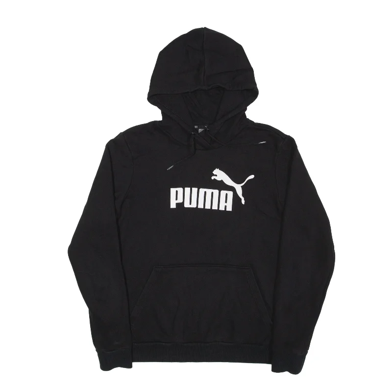 PUMA Hoodie Black Pullover Womens UK 14 Zipper Front Cardigan