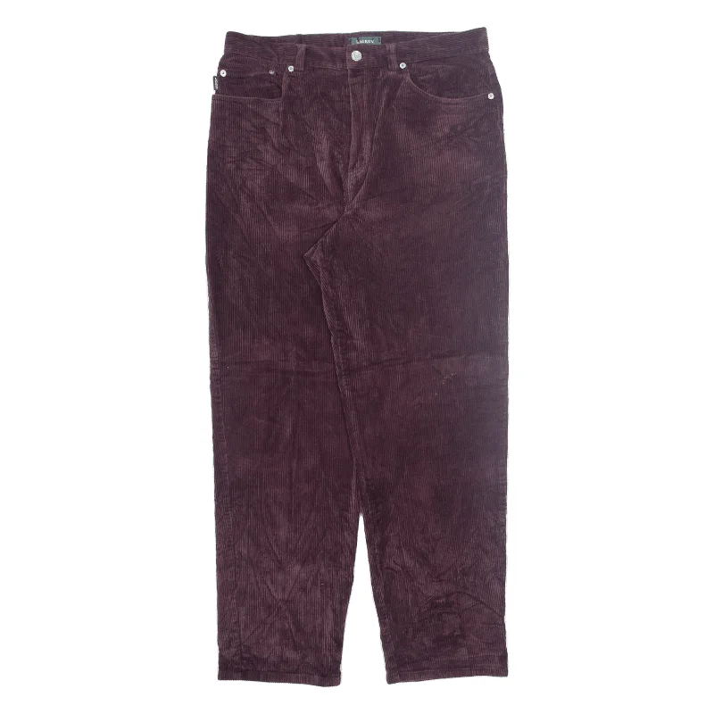 LAUREN RALPH LAUREN Corduroy Trousers Maroon Regular Straight Womens W32 L30 Trousers cozy soft LAUREN RALPH LAUREN Corduroy Trousers Maroon Regular Straight Womens W32 L30 Trousers cozy soft