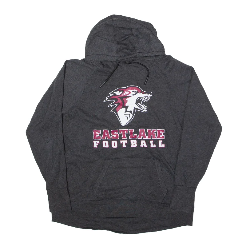 NEW ERA Eastlake Football USA Hoodie Grey Pullover Womens 2XL Asymmetrical Hem Sweater NEW ERA Eastlake Football USA Hoodie Grey Pullover Womens 2XL Asymmetrical Hem Sweater