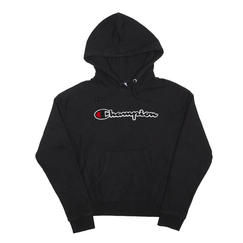 CHAMPION Reverse Weave Hoodie Black Pullover Womens XS Sheath Sleeve Elegant