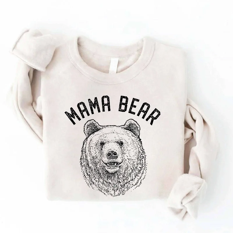 Mama Bear Adult Sweatshirt Hoodie with Front Slit Layering Stylish