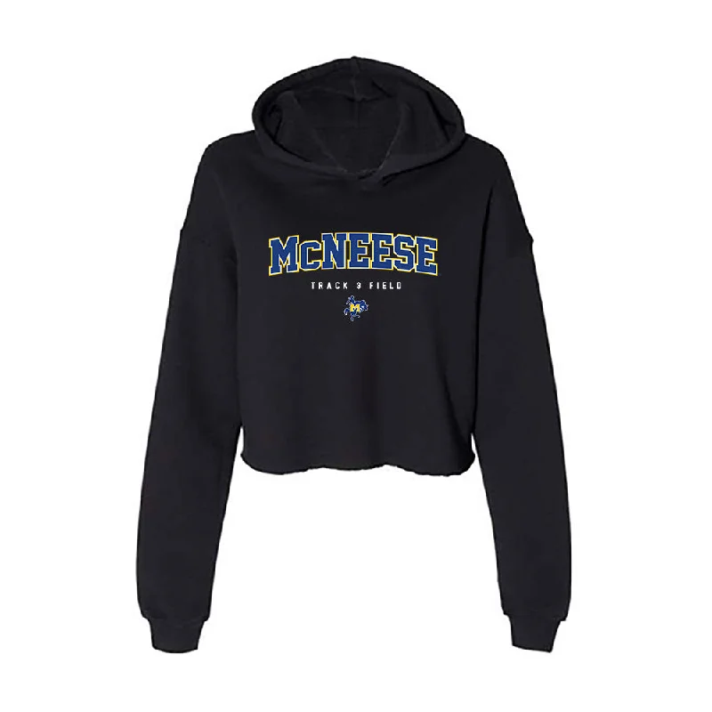 McNeese State - NCAA Women's Track & Field : Brianna Underwood - Women's Crop Fleece Hoodie Hoodie with Illustration Artistic Creative