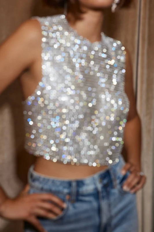 She's a Gem Silver Rhinestone Tank lightweight tank top