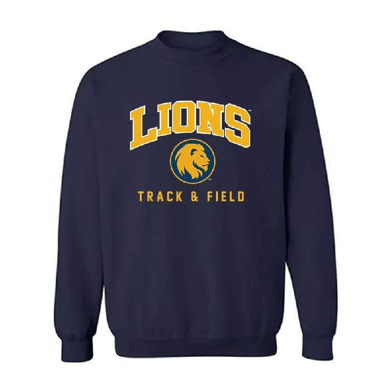 Texas A&M Commerce - NCAA Women's Track & Field : Oriana Gee - Classic Fashion Shersey Crewneck Sweatshirt Hoodie with Hem Frayed Vintage Worn