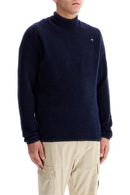Stone Island Brushed Wool Blend Pullover Sweater Long Bell Sleeve