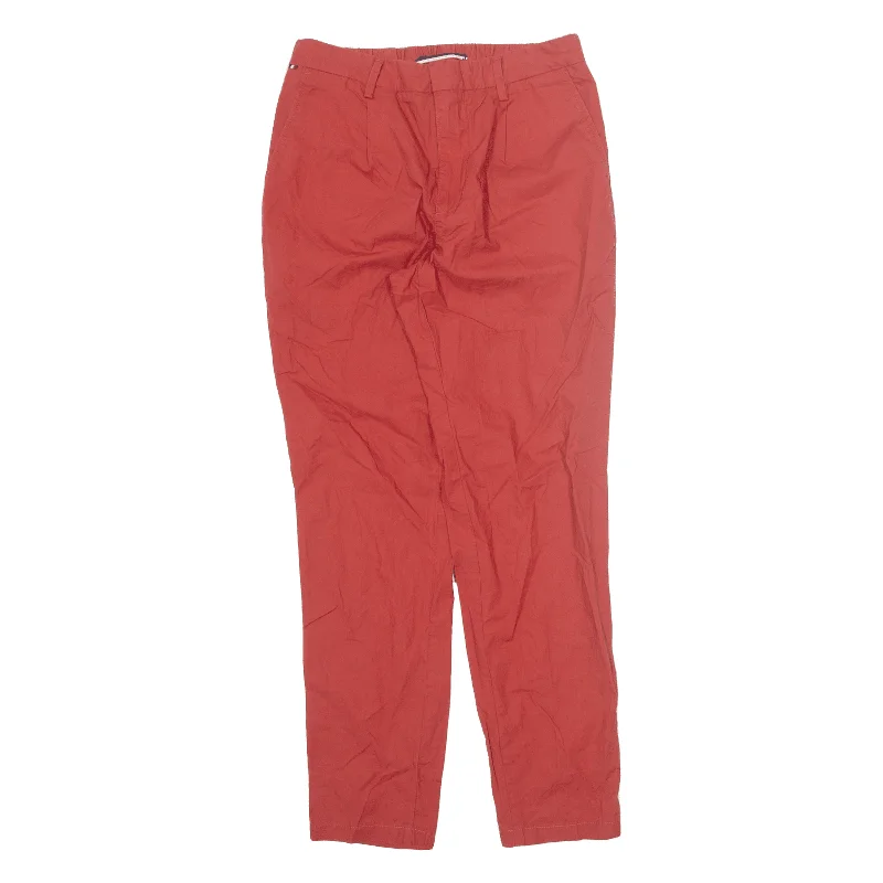 TOMMY HILFIGER Chino Trousers Orange Regular Tapered Womens W28 L30 Trousers Handmade Artisanal TOMMY HILFIGER Chino Trousers Orange Regular Tapered Womens W28 L30 Trousers Handmade Artisanal