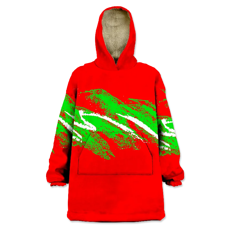 Swoosh Red Christmas Wearable Blanket Hoodie Hoodie with Magnetic Closure Innovative Modern Swoosh Red Christmas Wearable Blanket Hoodie Hoodie with Magnetic Closure Innovative Modern
