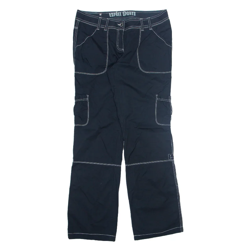 ESPIRIT SPORTS Cargo Trousers Blue Regular Straight Womens W33 L34 Wide Leg Loose Fit Mid Waist ESPIRIT SPORTS Cargo Trousers Blue Regular Straight Womens W33 L34 Wide Leg Loose Fit Mid Waist