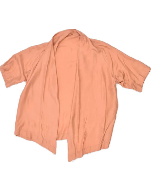 VINTAGE Womens Cardigan Top UK 16 Large Orange Notch Collar Peter Pan Collar Cowl Neck VINTAGE Womens Cardigan Top UK 16 Large Orange Notch Collar Peter Pan Collar Cowl Neck
