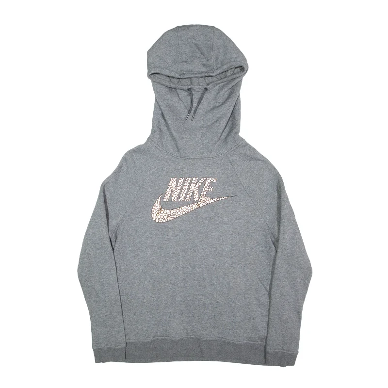NIKE Hoodie Grey Pullover Womens L dolman Sleeve Top