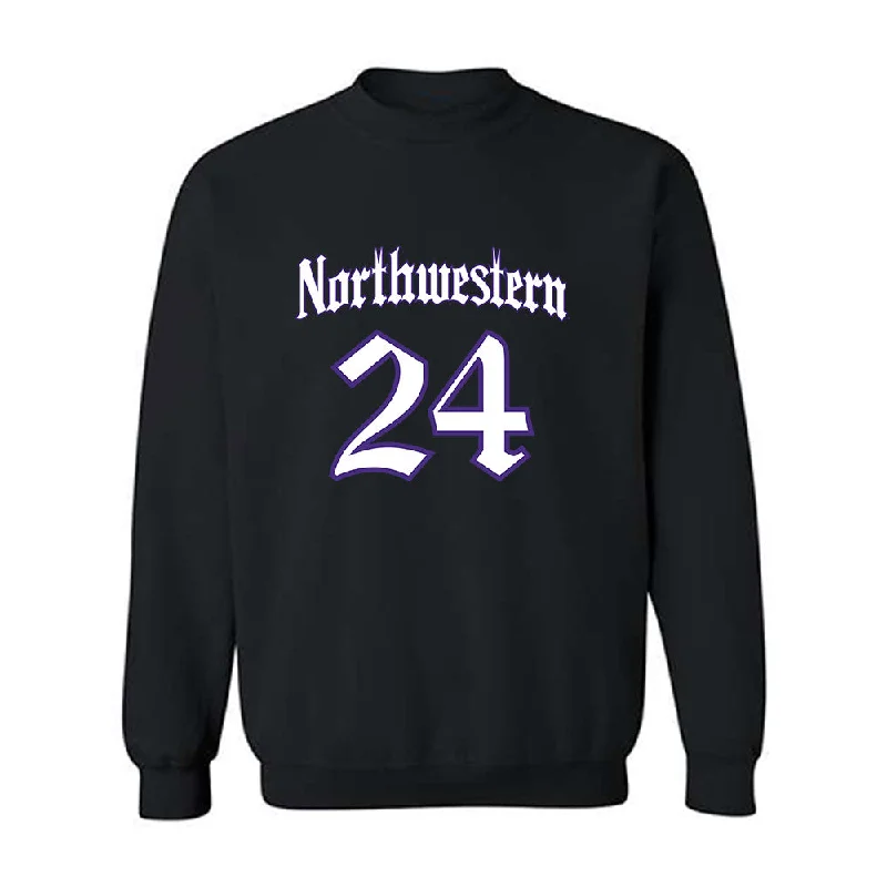 Northwestern - NCAA Women's Fencing : Karen Wang - Crewneck Sweatshirt Hoodie with Hem Detail Decorative Unique Northwestern - NCAA Women's Fencing : Karen Wang - Crewneck Sweatshirt Hoodie with Hem Detail Decorative Unique