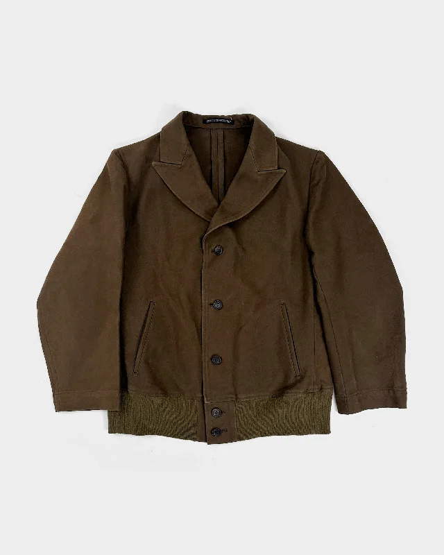 Y's By Yohji Yamamoto Dark Brown Jacket S/S 2008 Insulated Jacket Fitted Jacket Loose Jacket