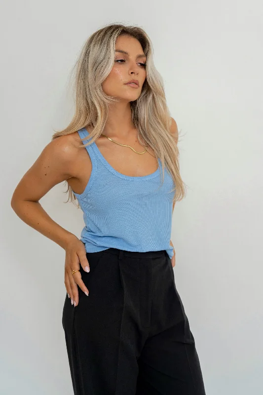 Loose Tank Top Blue stretchy tank top