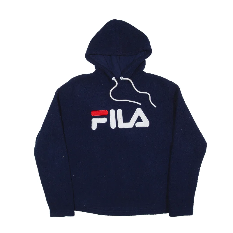 FILA Hoodie Blue Pullover Womens L Alpaca Blend Soft