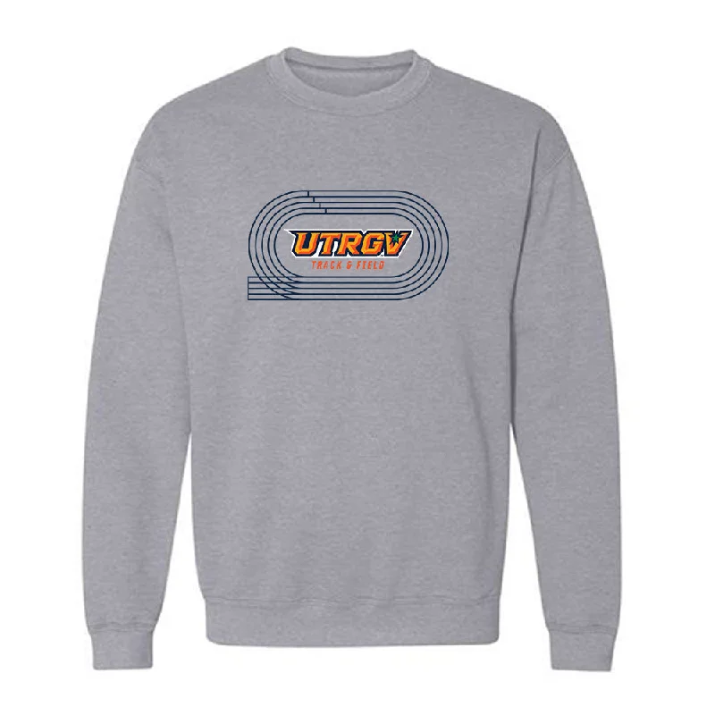 UTRGV - NCAA Women's Track & Field : Ana Hernandez - Sports Shersey Crewneck Sweatshirt Hoodie with Frayed Bohemian Relaxed