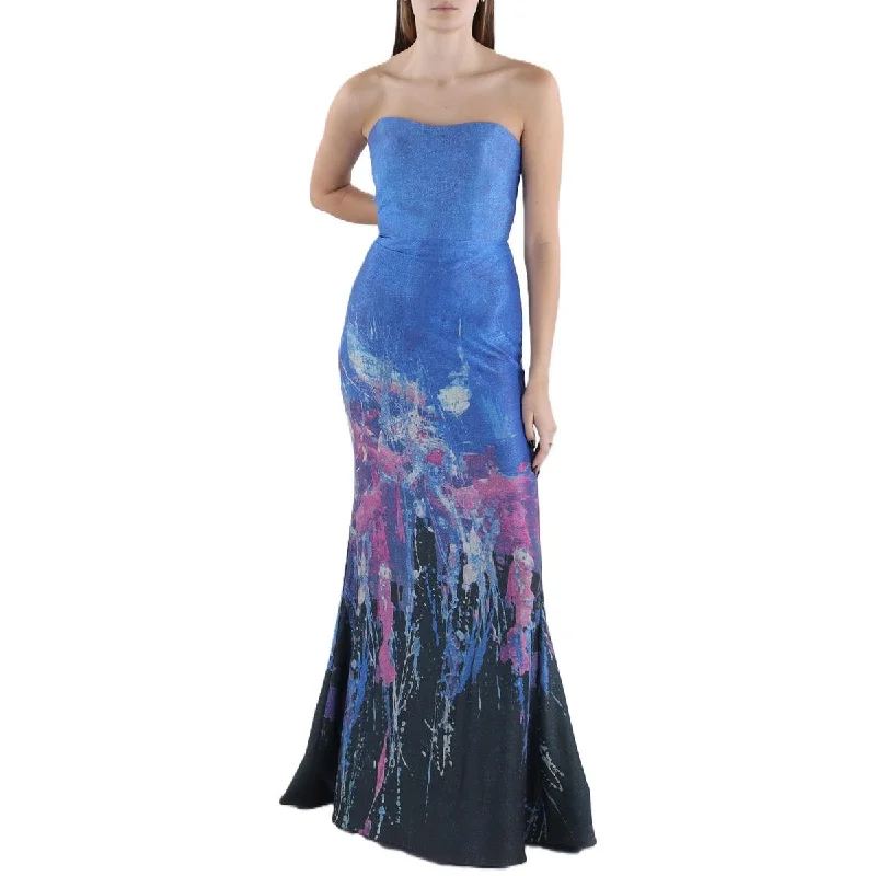 Womens Printed Evening Dress
