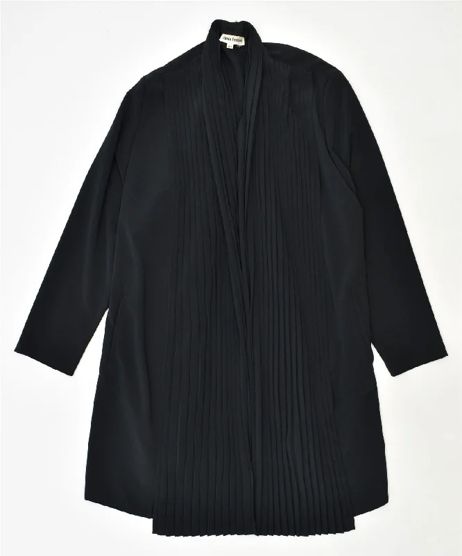 DELIA FERRARI Womens Cardigan Sweater IT 48 XL Black Polyester Vintage Embroidered Appliqued Beaded DELIA FERRARI Womens Cardigan Sweater IT 48 XL Black Polyester Vintage Embroidered Appliqued Beaded