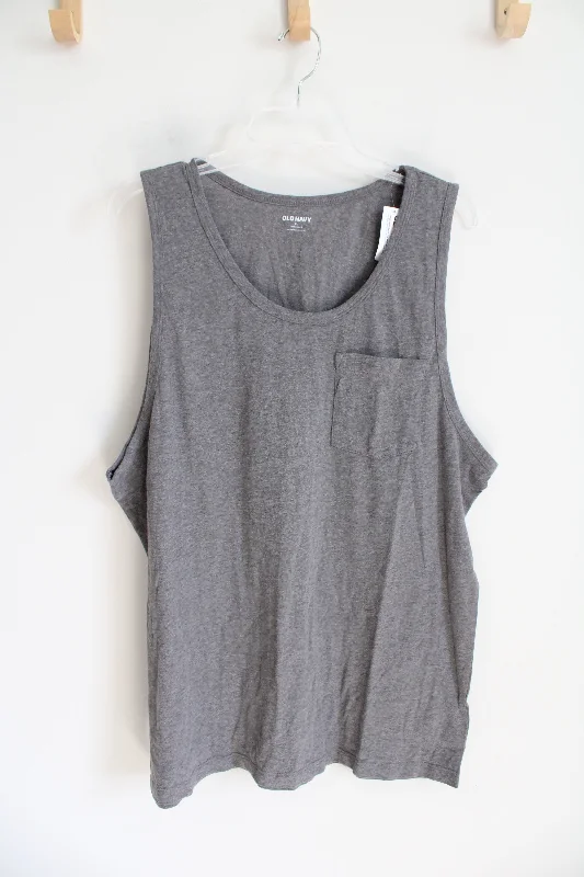 NEW Old Navy Soft-Washed Gray Pocket Tank Top | XL stylish tank top