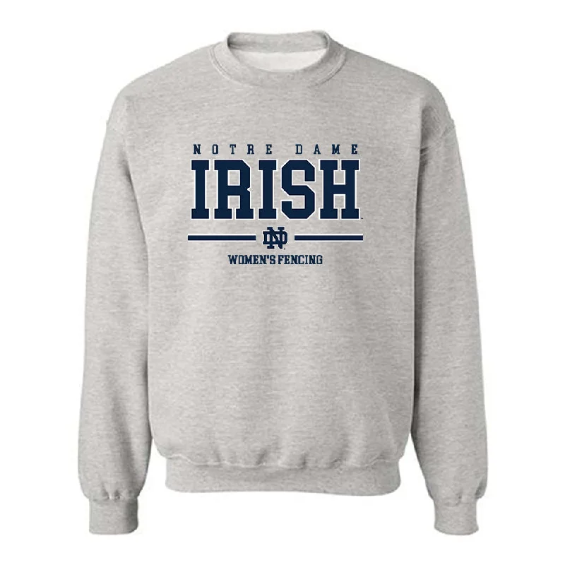 Notre Dame - NCAA Women's Fencing : Atara Greenbaum - Classic Shersey Crewneck Sweatshirt Hoodie with Hem Embroidery Detailed Premium Notre Dame - NCAA Women's Fencing : Atara Greenbaum - Classic Shersey Crewneck Sweatshirt Hoodie with Hem Embroidery Detailed Premium